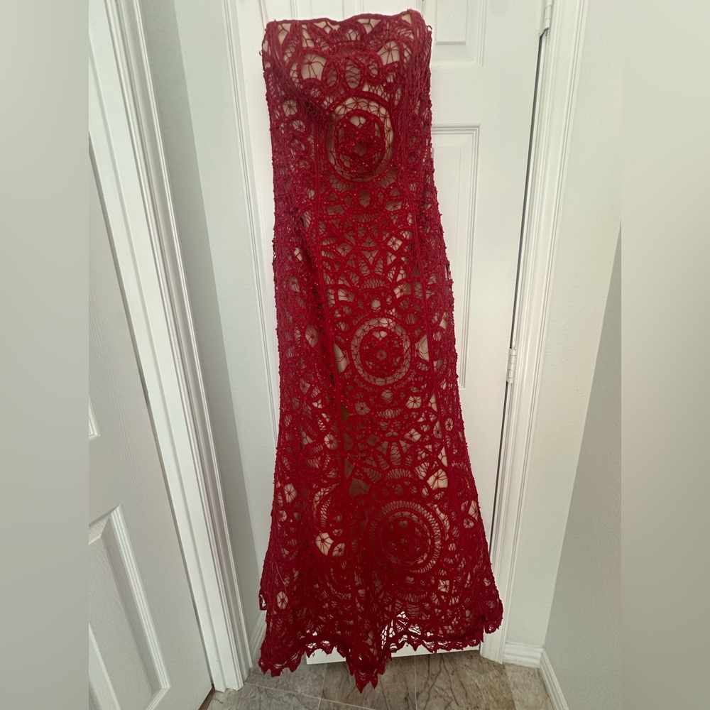 Jovani red prom dress size 10 - Picture 4 of 10